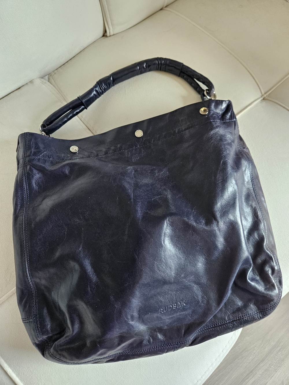 RUDSAK Purple Leather Shoulder Bag With Crossbody Strap